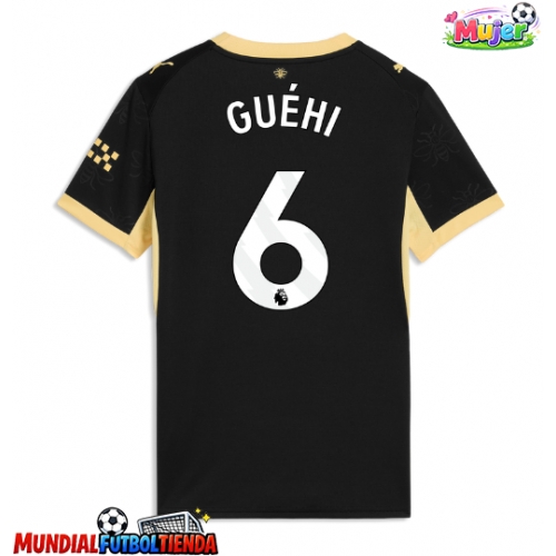 Camiseta Manchester City Marc Guehi #6 Segunda Equipación Replica 2026-27 para mujer mangas cortas